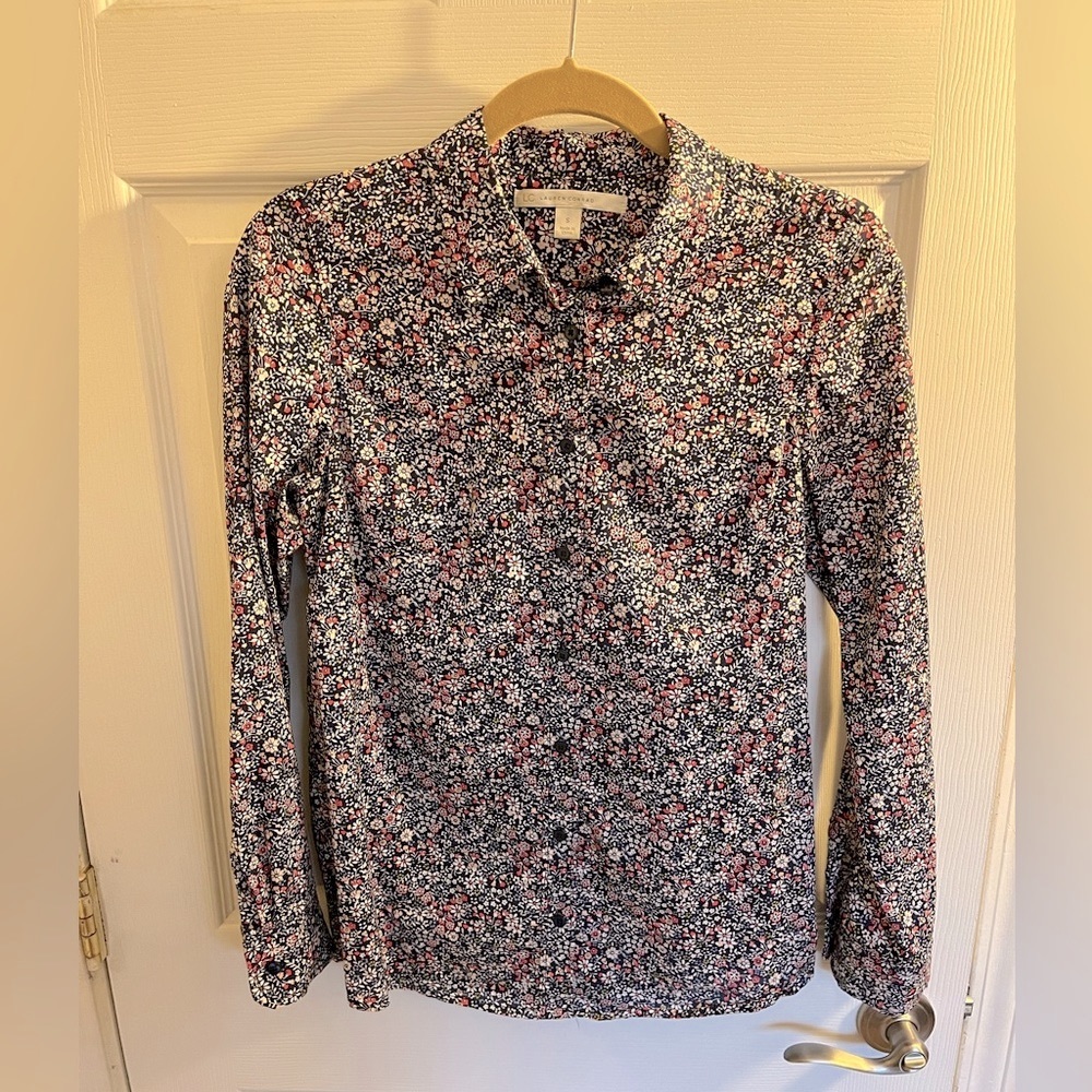 LC Lauren Conrad floral button down shirt